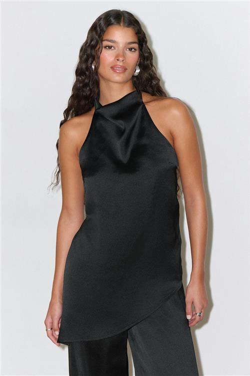 Gina Tricot - Halterneck tunic top - Halterneck-toppe - Sort - 38 - Dame