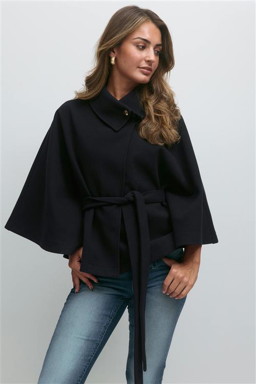 Gina Tricot - 14+ belted cape - jakke - Blå - XS/S - Dame