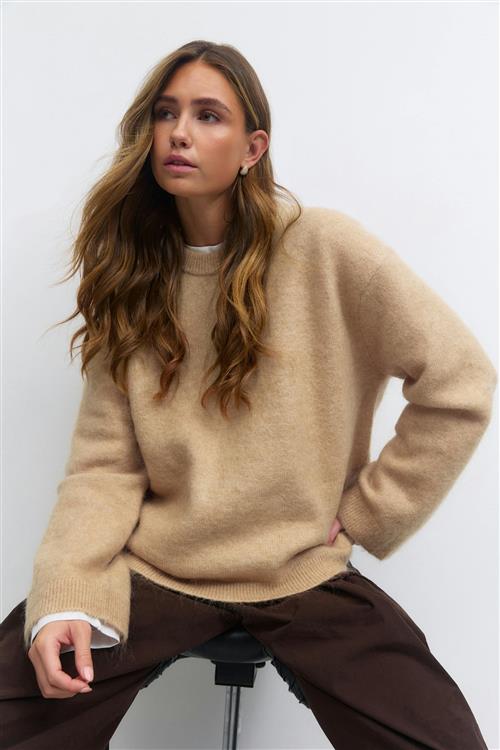 Gina Tricot - Mohair knitted sweater - Striktrøjer - Beige - XS - Dame