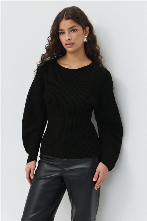 Gina Tricot - Knitted top - Langærmede toppe - Sort - L - Dame