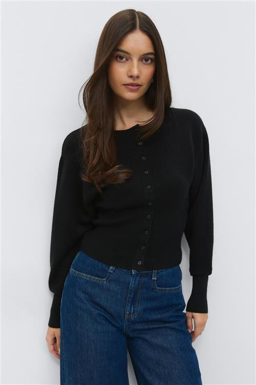 Gina Tricot - Shaped knitted cardigan - Cardigans - Sort - L - Dame