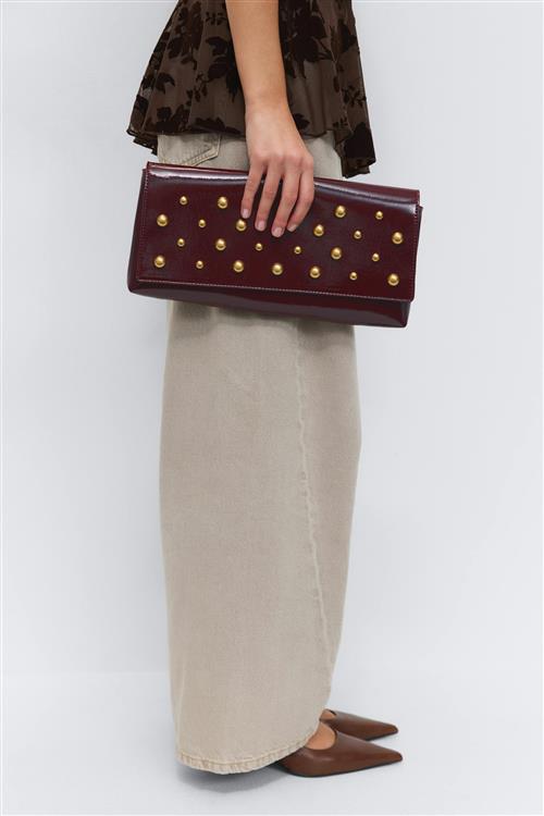 Gina Tricot - Patent studded clutch - håndtasker - Rød - ONESIZE - Dame