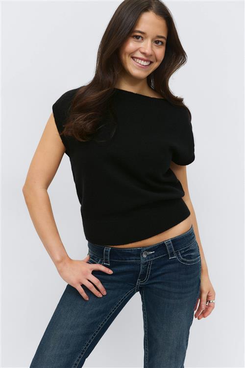 Gina Tricot - 14+ knitted cape top - Toppe - Sort - S - Dame