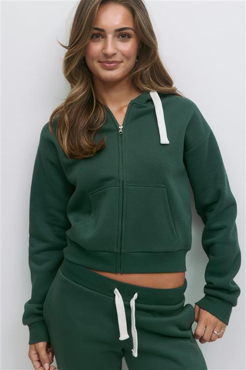 Gina Tricot - 14+ zip hoodie - Trøjer - Grøn - XS - Dame