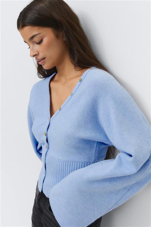 Gina Tricot - Fitted waist knitted cardigan - Cardigans - Blå - M - Dame