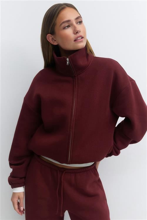 Gina Tricot - Soft sport zip sweater - Trøjer - Rød - XS - Dame