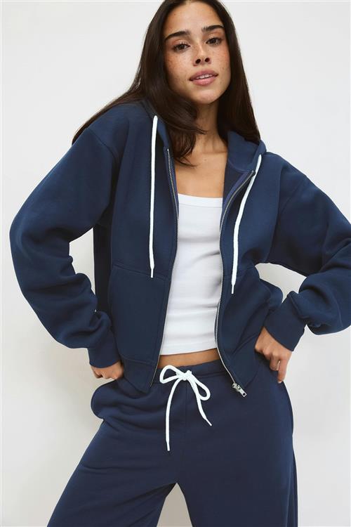 Gina Tricot - Ultimate zip hoodie - hoodies - Blå - XS - Dame