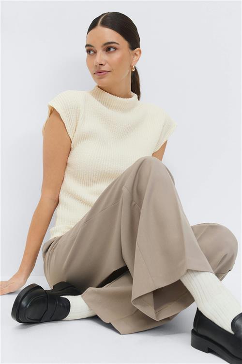 Gina Tricot - Funnel neck top - Toppe uden ærmer - Hvid - XS - Dame