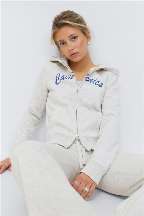 Gina Tricot - 14+ 2 way zip hoodie - Trøjer - Grå - M - Dame