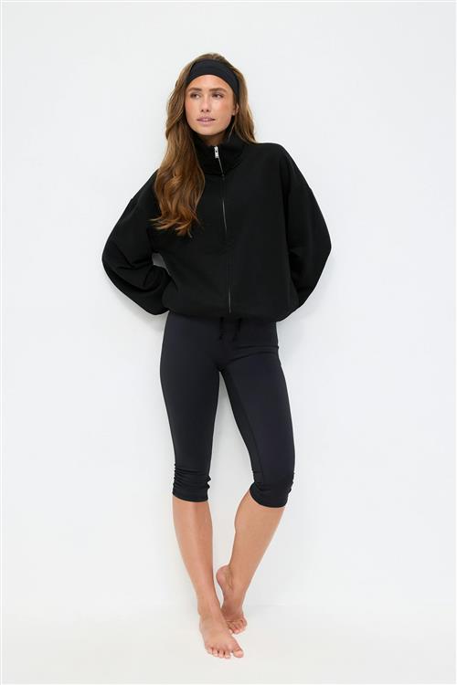 Gina Tricot - Soft sport zip sweater - Collegetrøjer - Sort - S - Dame