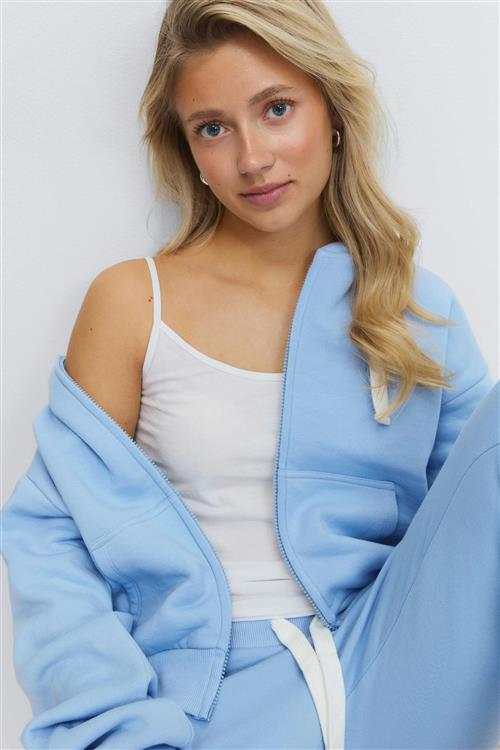 Gina Tricot - 14+ zip hoodie - Trøjer - Blå - S - Dame