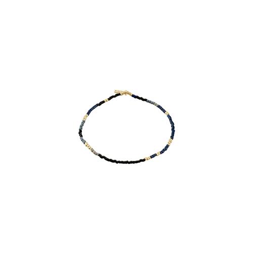 Pilgrim ALISON armbånd sort, guldbelagt