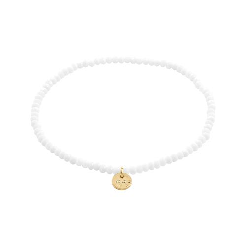 Pilgrim INDIE armbånd hvid, guldbelagt