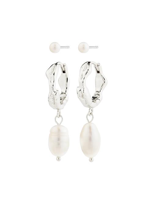 Pilgrim Øreringe 'Jonne'  sølv / perlehvid