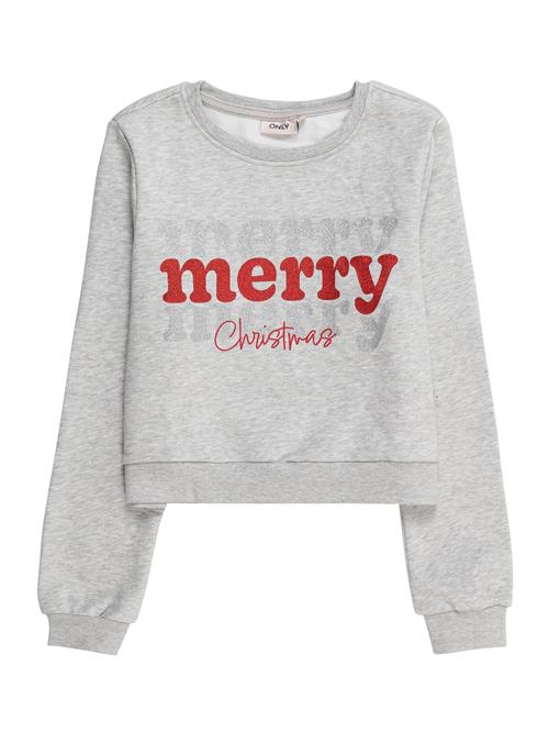 ONLY GIRLS Sweatshirt 'KOGNORA'  grå-meleret / rød / sølv