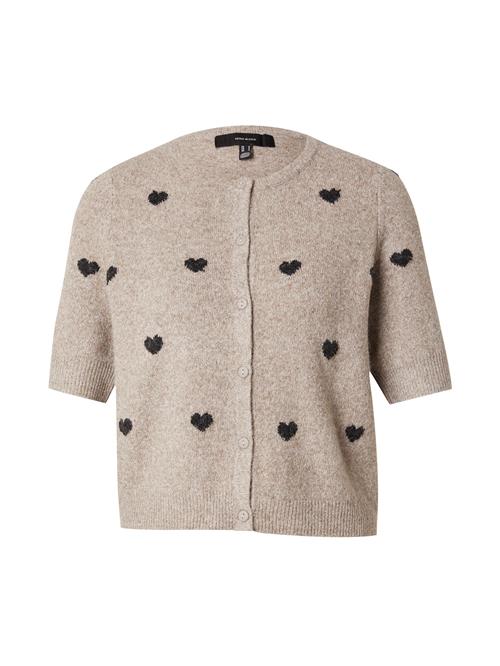 VERO MODA Cardigan 'VMDoffy Intarsia'  taupe / sort