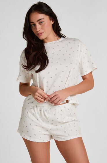 Hunkemöller Pyjamassæt i bomuldsjersey Hvid