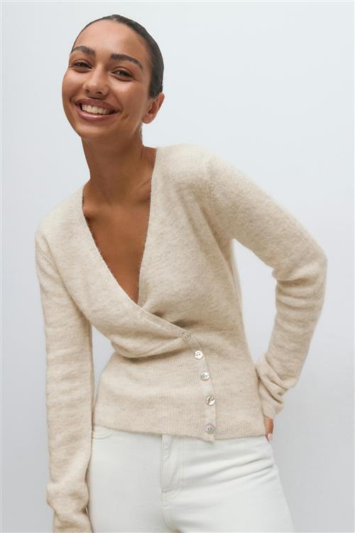 Gina Tricot - Alpaca blend knitted top - Striktrøjer - Beige - S - Dame