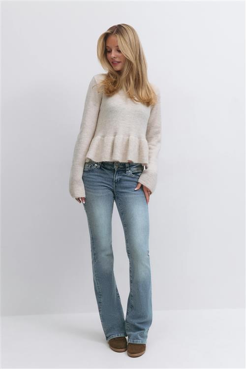 Gina Tricot - Y dixie low flare jeans - low waist jeans - Blå - 164 - Pige