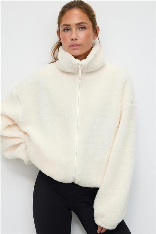 Gina Tricot - Sport fleece jacket - teddy jakker - Hvid - XL - Dame