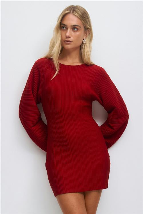 Gina Tricot - Knitted dress - korte kjoler - Rød - S - Dame