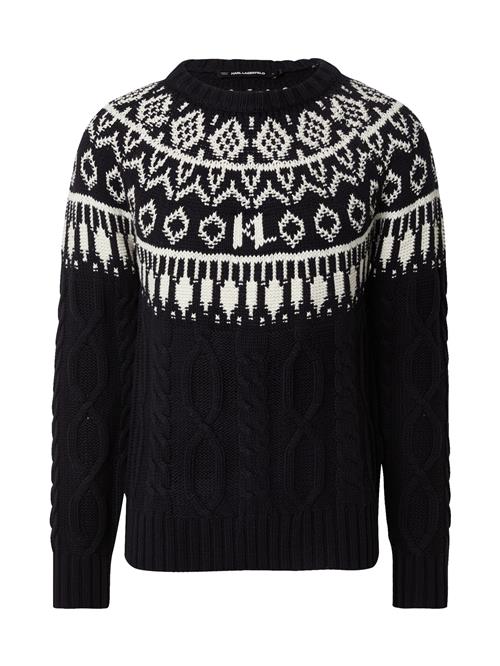 Karl Lagerfeld Pullover 'Fairisle'  sort / hvid