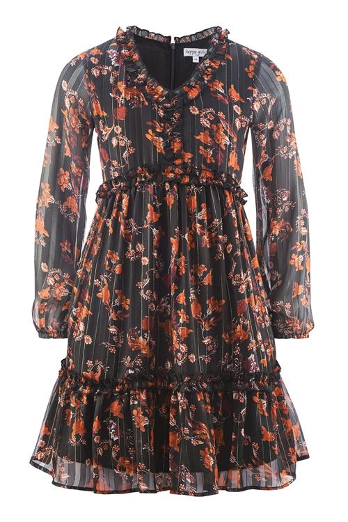 happy girls Kjole  neonorange / bordeaux / sort / hvid