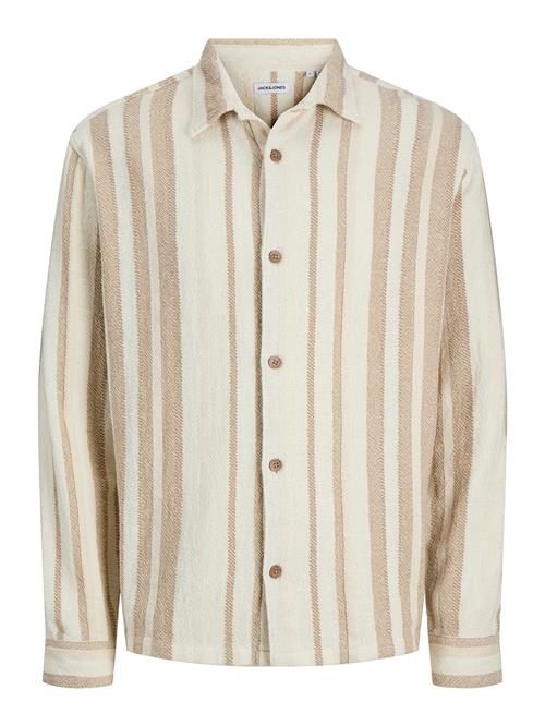 JACK & JONES Skjorte 'JJECharge'  beige / hvid