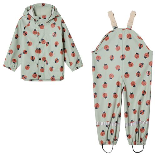 Kuling San Marino Uforet Regnsæt Pale Green Ladybug Pale Green Ladybug 122/128 cm Rain Grøn  122/128 cm  unisex