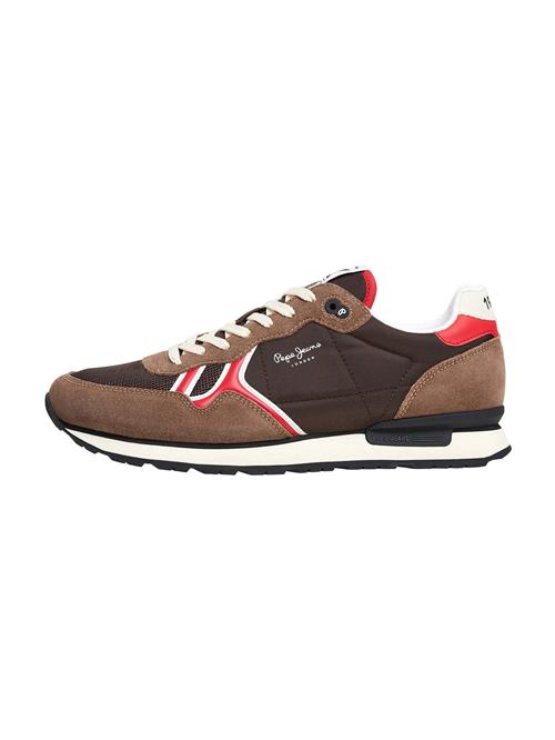 Pepe Jeans Sneaker low 'Brit'  brun / choko / rød / hvid