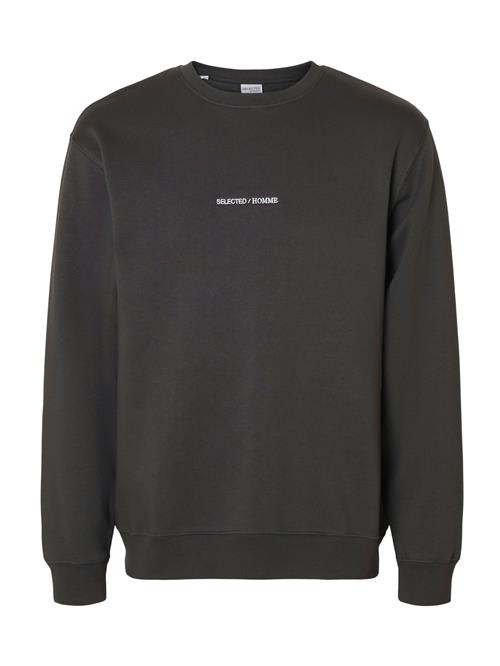 SELECTED Sweatshirt 'SLHHANKIE'  mørkegrå / hvid