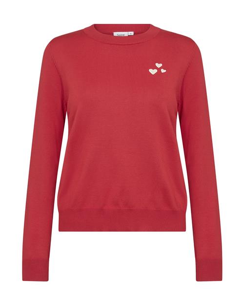 SAINT TROPEZ Pullover 'Valentina'  kirsebærsrød / perlehvid