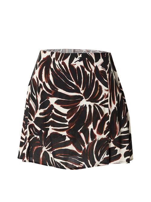 ONLY Nederdel 'ONLNOVA'  kastaniebrun / sort / hvid