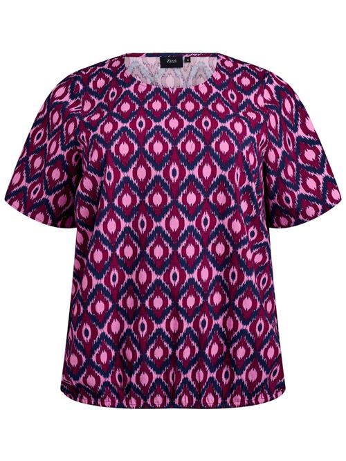 Zizzi Bluse 'Jeasy'  marin / lys pink / mørk pink