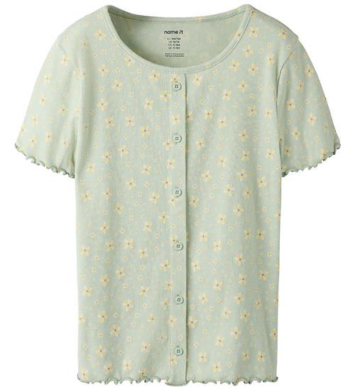 Name It T-shirt - Rib - NkfVemia - AOP - Pale Aqua/Flowers