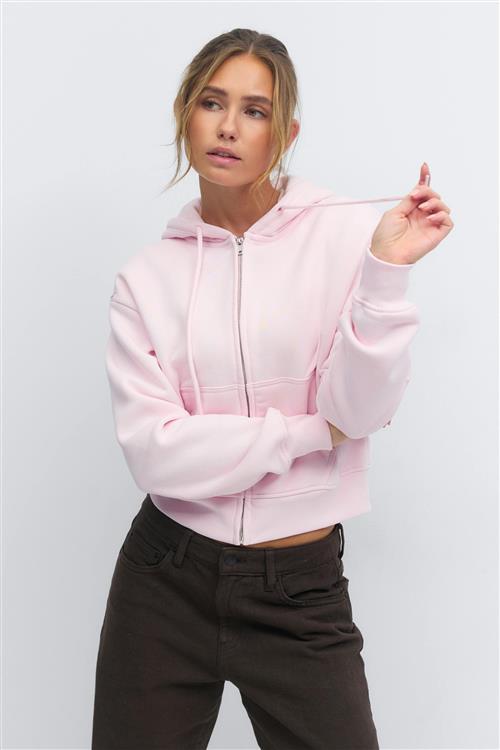 Gina Tricot - Ultimate zip hoodie - hoodies - Lyserød - XL - Dame