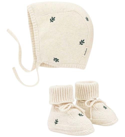 Moonboon Futter Og Babyhjelm - Strik - Gaveæske - Leaf