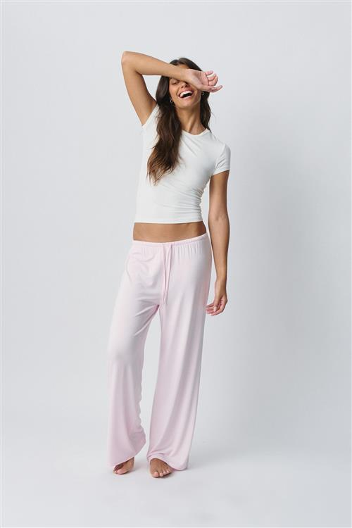 Gina Tricot - drawstring wide trousers - Vide bukser - Lyserød - L - Dame