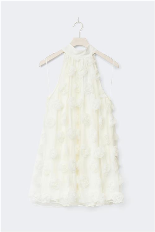 Gina Tricot - Wide halterneck mini dress - korte kjoler - Hvid - 38 - Dame