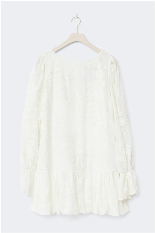 Gina Tricot - Puff sleeve mini dress - korte kjoler - Hvid - 44 - Dame