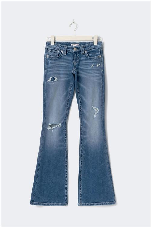 Gina Tricot - 14+ low rise flare jeans tall - Low waist jeans - Blå - M - Dame