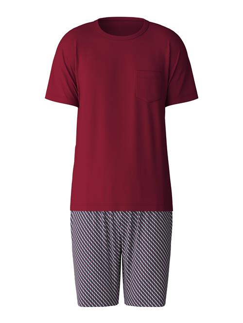 CALIDA Pyjamas kort  mørkeblå / carminrød / hvid