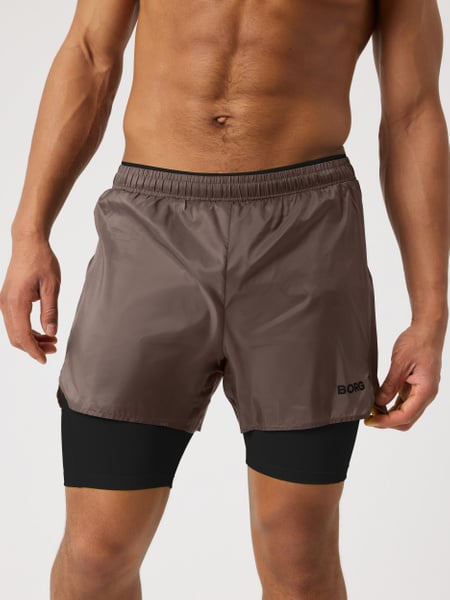 Björn Borg Borg Performance Shorts 2 In 1 Brun, XL