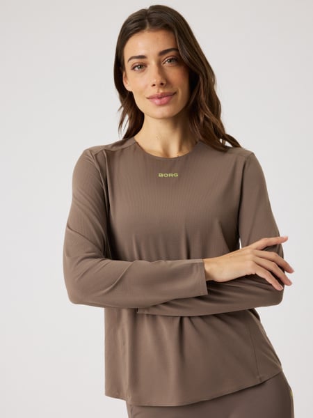 Björn Borg Borg Running Feather Long Sleeve T-shirt Brun, XS