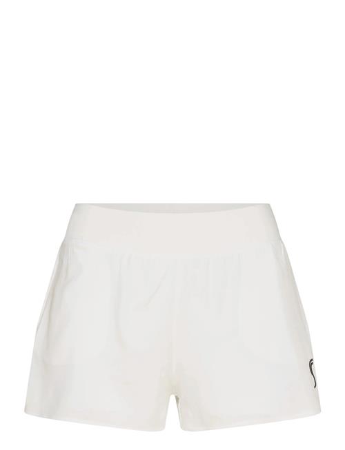 RS Sports | Women's Performance Court Shorts - 2 In 1 With Ball Pockets (Black/White,L,St) | L