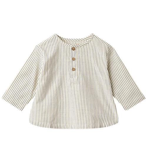 Wheat Skjorte - Bjørk - Dark Blue Stripe