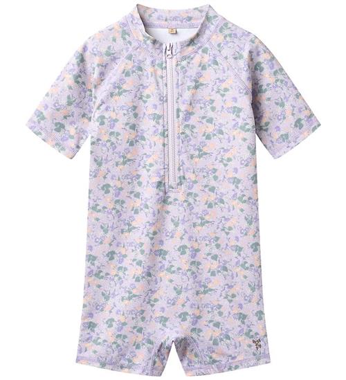 Wheat Badeheldragt - UV40+ - Cas - Purple Light Petunias