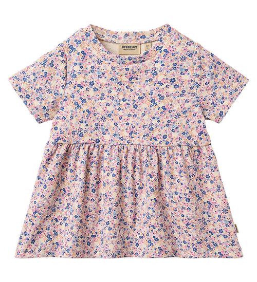 Wheat Kjole - Rib - Anna - Pink Blue Flower