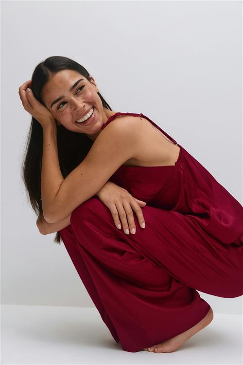 Gina Tricot - Satin loungewear trousers - pyjamasser - Rød - M - Dame