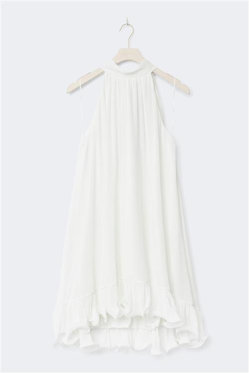 Gina Tricot - Pleated frill mini dress - korte kjoler - Hvid - 38 - Dame